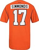 Philadelphia Flyers Reebok NHL Wayne Simmonds # 17 Player Name And Number Tシャツ(オレンジ) XX-Large オレンジ