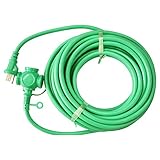 kowa ソフト延長コード デカ太電線 2芯アース付 15A・10m 3ツ口 グリーン DC310S 日本製