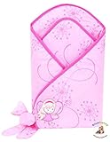 BlueberryShop Premium Swaddle Wrap Blanket Duvet for Newborn Baby 100% Cotton Embroidered ( 0-3m ) (