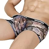 BOBOGOJP ボクサーブリーフ 過激 超セクシー メンズ用 シースルー メッシュ バラ柄 超薄 通気性良い 透け感高い ストレッチ フィット 男性 魅力 ボクサー パンツ Tパック コスブレ 下着