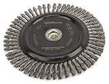 Forney 72851 Wire Wheel Brush, Industrial Pro Stringer Bead Twist Knot with 5/8-Inch-11 Threaded Arb