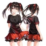 RUIBOCOS デート ア ライブ 時崎 狂三(ときさき くるみ) 印象Tシャツ コスプレ衣装 男女兼用 夏服 (Tシャツ,L)
