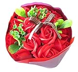 花 誕生日 プレゼント 女性 敬老の日 プレゼント 花 ギフト 花束 ソープフラワー 造花 (ロズブーケレッド)
