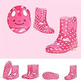 SF 可愛いキッズ用レインブーツ 子供 子ども用　雨靴　梅雨対抗　ながぐつ レインシューズ 　ボーイズシューズ レイングッズ　雨具 (内寸19cm, ピンクウサギ)