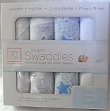 スワドルデザインズ(Swaddle Designs) おくるみ モスリン 4枚セット (ブルー)