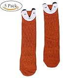 Ochine ベビー用靴下 5足セット ハイソックス 赤ちゃん リス柄 ソックス 可愛い 綿100％ 滑り止め加工 くつした おしゃれ 保温 秋冬 出産お祝い