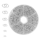 Yisomideg 二重丸カン 4mm/5mm/6mm/8mm/10mm/12mm 6種 約680個 ジャンプリング 金具 基礎パーツ キーホルダー パーツ スプリットキーリング クラフト用品 鉄製 DIY用 ブレスレット (シルバー)