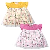 (イエロー/95cm)ベビー服 女の子 Tシャツ 半袖 チュールレース切替 サクランボ柄 花柄テープ装飾 袖フリル スナップボタン付 女児 ベビー