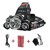 Ankong®5000 Lumen Bright Headlight Headlamp Flashlight Torch 3 CREE XM-L2 T6 LED with Rechargeable B