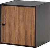 不二貿易 ウッドグラデーションボックス 扉付き 2段 幅40cm ブラウン 96094