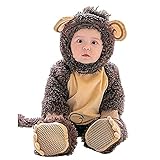 POTOJP 着ぐるみセット コスプレ ベビー服 動物ちゃん 子供用 ロンパース 仮装 ダンス衣装 コスチューム 赤ちゃん 防寒着 撮影 出産祝い 寝相アート 日常着 3pc (100CM, 猿)