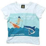 《初夏盛夏対応》DODOMPA(ドドンパ) サメ&サーファー天竺半袖Tシャツ 130cm /オフ NO.F-974055
