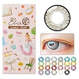 エティア-クールワンデー-全23色【1箱6枚入り】宝石発色の2次元カラコン グレー シルバー ダイヤモンド -4.50