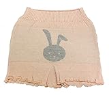 【オーガニックガーデン】キッズ・オーバーパンツ「うさぎ柄」 120-150cm ピンク