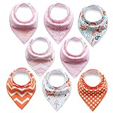 よだれかけ　ベビー　赤ちゃん　綿100％　8枚セット　かわいい　ビブ　２層タイプ　カラフル　三角巾　出産祝い　誕生日　プレゼント　キッズ　女の子　男の子 (4)