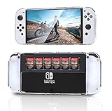HEATFUN Switch OLEDケース ゲームストレージ付き クリアスイッチ OLEDハード保護ケース (6ゲーム用) - Switch OLEDアクセサリー