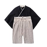 cnWay(JP)男の子 和装 袴 カバーオール ベビー 服 着物 正装 お宮参り 七五三 節句 写真 撮影 ロンパース 100日-1才お祝い