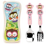 Edison Owl Star Spoon Fork Case Set For Kids 4y+ (Pink) by Edison