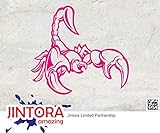 JINTORA ステッカー/カーステッカー - Scorpio - 蠍座 - 110x100mm - JDM/Die cut - 車/ウィンドウ/ラップトップ/ウィンドウ- ピンク