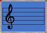 Joy Carpets Kid Essentials Music & Special Needs Play Along Rug Blue 10'9 x 13'2 [並行輸入品]