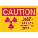 Brady 129237 Radiation and Laser Sign, Legend "N.O.R.M. Naturally Occurring Radioactive Material", 1