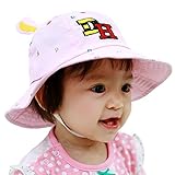 (コ-ランド) Co-land ベビー用ハット 赤ちゃんキャップ キッズ帽子 子供サンバイザー フィッシャーマンハット 耳付き 小柄 女の子 男の子 紫外線 UVカット ピンク