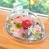 [florence du]プリザーブドフラワー 飾り方2WAYクリアケースドームアレンジメント ピンク 花 ギフト フラワーギフト 還暦 結婚祝い 結婚記念日 誕生日 母の日