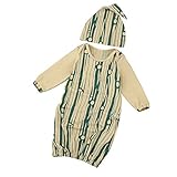 Tovadoo 子供服 ベビー服 新生児 シュラフ+ハット パジャマ 長袖 コットンブレンド 緑 プリント 可愛い ファッション 部屋着