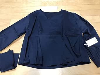 Amazon Co Jp Lois Crayon ロイスクレヨン リボン付き カシュクールブラウスｍ ネイビー シャツ 19年福袋中身 綿 服 ファッション小物