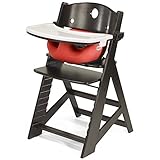 Keekaroo Height Right High Chair Espresso with Cherry Infant Insert and Tray, Espresso/Cherry by Kee