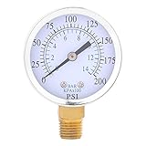 エアコンプレッサー圧力/油圧ゲージ1/4 \"NPT 0-200PSI 0-14barマノメーター