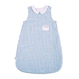 L-LIANG スリーパーキッズ 寝袋,ラミー綿 通気性/クール性抜群 1～3歳向け、春夏秋防寒 着る布団、多機能 子供寝具 出産祝い ギフト (ブルー, Ｍ)