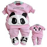 Laparc (ラパルク) アニマル アンサンブル トレーナー ズボン ベビー キッズ オレンジ ピンク ( 80cm 85cm 90cm ) 長袖 (90cm, 桃)