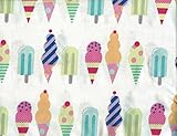 Maggie Miller Soft Microfiber 3pc Bed Sheet Set Ice Cream Popsicle Snow Cone (TWIN SET) [並行輸入品]