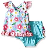 Nannette Little Girls Knit Floral Top and Diaper Cover Set Pink 3-6 Months [並行輸入品]