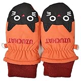 2016年 冬物 防寒 UZUCHAT 冬物 防寒 スノー手袋 ミトン グローブ オレンジ-ブラック◇1-2才