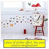 パックの283pcs美しいカラフルなAssorted蝶DIYウォールステッカーアート壁画デカールインテリア – キッズベビー子供部屋保育園幼稚園