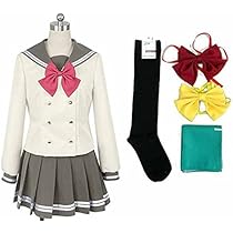ラブライブ　サンシャイン　コスプレ　1年生　制服　アコス製　Mサイズ　ウィッグ付 私立浦の星女学院 夏制服ジャケット1年生セット [ラブライブ