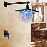 Rozin ®バスルーム10 " LED Rainfallシャワー蛇口シングルハンドルミキサーOil Rubbed Bronze