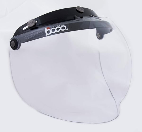 ボゴ(BOGO) ヘルメットシールド バブルシールド フリップアップ 開閉式 ベース付き クリアー BG09-B2 レギュラー - 1
