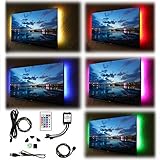 Bias Lighting LED TV Backlight,GeeKeep USB 5050 RGB LED Light Strip Kit Flexible Adhesive Back Tape 