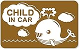 imoninn CHILD in car ステッカー　【マグネットタイプ】　No.33　クジラさん　（ゴールドメタリック）