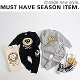 【RIRORA】 冬のライオン上下セット [グレー/クリーム/ブラック] 男の子・女の子・一番かわいい服・大人気アイテム・誰よりもおしゃれに・ベビーファッション (11 (115-125cm), グレ