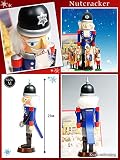 くるみ割り人形　Mサイズ03　兵隊 青　ドイツの木のおもちゃNutcracker