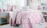 Authentic Kids Twin Size Reversible Quilt Pastel Fairies with Wings Wands Girls on Pink [並行輸入品]