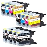 TacTink LC12 互換インクカートリッジ ブラザー(Brother)用 LC12-4PK LC12-BK 黒6本 (LC12BK*6/CMY*2 合計12本) 増量タイプ 残量表示機能 個包装 対応機種: MFC-J6910CDW J860DN J6710CDW J960DN J955DN J705D J710D J810D J825N DCP-J940N J925N J540N