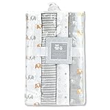 Regent Baby 4 Piece Flannel Receiving Blanket Grey White [並行輸入品]