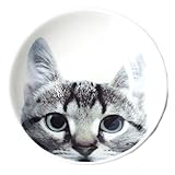 猫の飾り皿 ねこ顔の豆皿 ネコの小皿 (サバトラ)
