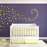 Battoo Elephant Shape星壁デカールステッカー – Baby Nursery子供部屋D ¨ ¦ cor子供ビニールStar壁アート 60"WX39"H イエロー MB477-28