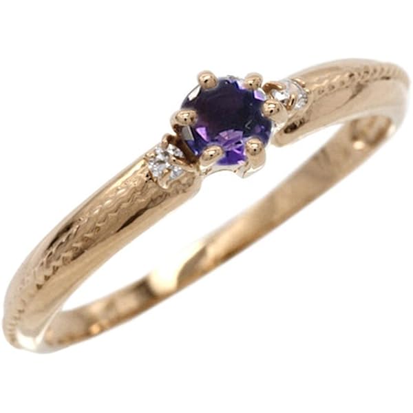 K10 アメジストリング ダイヤモンド 0.02【Candy】13号 未使用 K10 アメジストリング ダイヤモンド 0.02【Candy】13号 未使用